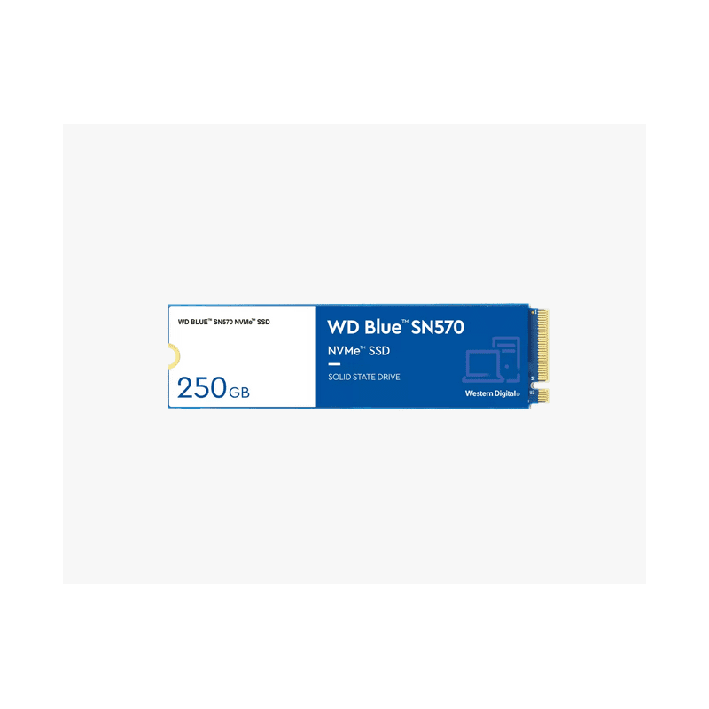 SSD WD Blue SN570 250GB NVMe M.2 – WDS250G3B0C, Nuovo, Alta Velocità