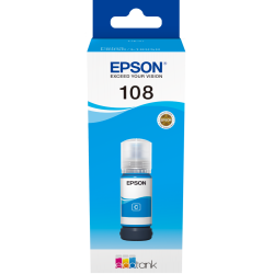 Epson 108 Cyan - Bouteille d'encre Epson EcoTank d'origine (C13T09C24A)