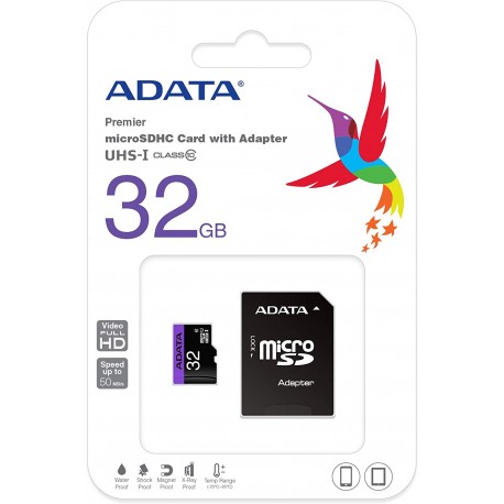 Carte mémoire ADATA microSDHC/SDHC UHS-I 32GB ADATA AVEC ADAPTATEUR CLASS 10