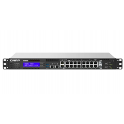 QNAP QGD-1602P Géré L2 2.5G Ethernet (100/1000/2500) Connexion Ethernet, supportant l'alimentation via ce port (PoE) Noir, Gris 