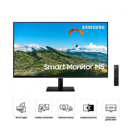 écran intelligent 27 samsung m5 avec télécommande (ls27am502nrxen)