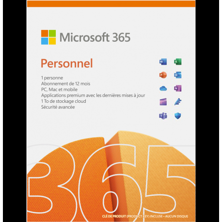 Microsoft 365 Personnel Français - 1 an / 1 PC (QQ2-01416)