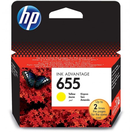 cartouche hp 655 jaune d'encre origine cz112ae maroc