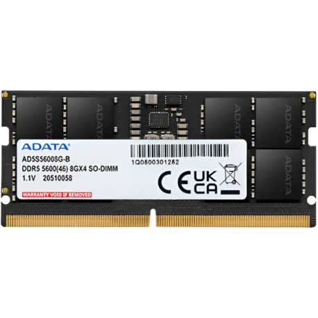 barrette mémoire adata 8gb ddr5-5600mhz so-dimm - pc portable ad5s56008g-s prix maroc