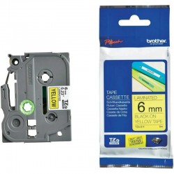 cassette à ruban brother tze-611 noir/jaune 6 mm x 8 m (tze611)