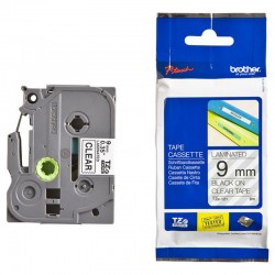 cassette à ruban brother tze-121 noir/transparent 9 mm x 8 m (tze121)