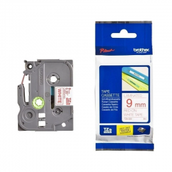 cassette à ruban brother tze-222 rouge/blanc 9 mm x 8 m (tze222)