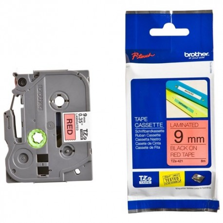 cassette à ruban brother tze-421 noir/rouge 9 mm x 8 m tze421 prix maroc