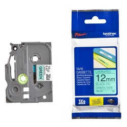 cassette à ruban brother tze-731 noir sur vert 12 mm x 8 m tze731