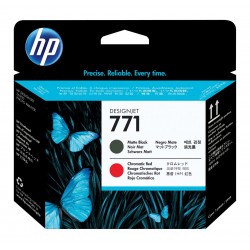 tête d'impression noire à finition mate/rouge chromatique hp 771 designjet (ce017a)