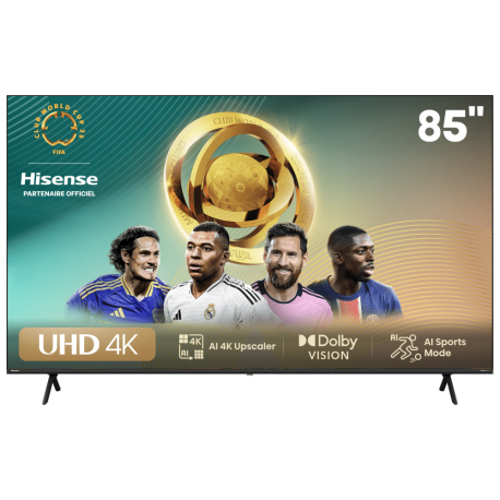 téléviseur hisense 85'' smart uhd 4k 85a6n + récepteur intégré his85a6n prix maroc
