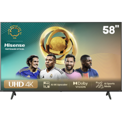 téléviseur hisense 58" smart uhd 4k 58a6n + récepteur intégré his58a6n prix maroc