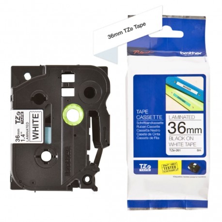 Cassette à ruban Brother TZe-261 Noir/Blanc 36 mm x 8 m TZE261 prix Maroc