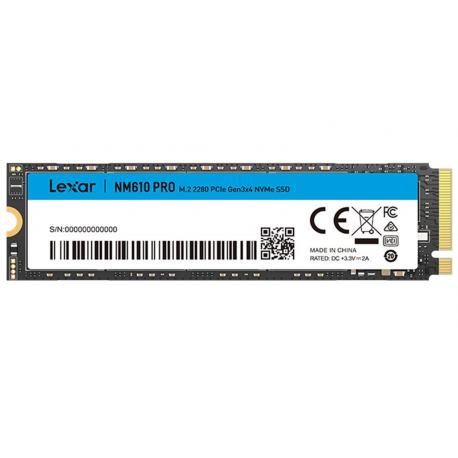 Disque dur interne SSD LEXAR 1TB NM610 PRO M.2 2280 PCIe Gen3x4 NVMe (LNM610P001T-RNNNG) prix Maroc