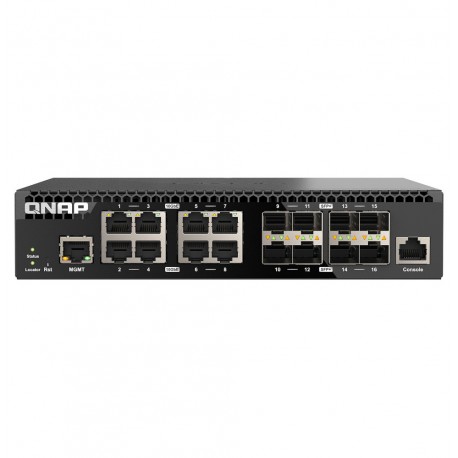 qnap commutateur reseau Gere l2 l3 10g ethernet 1u Noir qsw-m3216r-8s8t