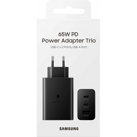 chargeur samsung trio 15w 25w 65w ep-t6530nbegww maroc