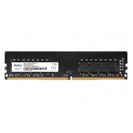 Barrette Mémoire 16 GB DDR4 3200 MHz UDIMM Netac – Pour Ordinateur de bureau – NTBSD4P32SP-16