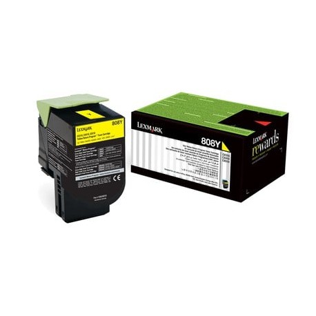 Lexmark 808Y Jaune - 1000 pages 80C80Y0 prix Maroc