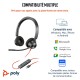 Micro-casque POLY Blackwire 3325 stéréo USB-C + connexion 3,5 mm + adaptateur USB-C/A (8X221AA)