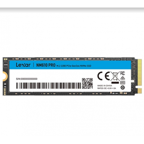 Disque Dur interne SSD LEXAR NM620 M.2 2280 PCIe Gen3 x4 NVMe 256Go, 2To (LNM620X256G-RNNNG)