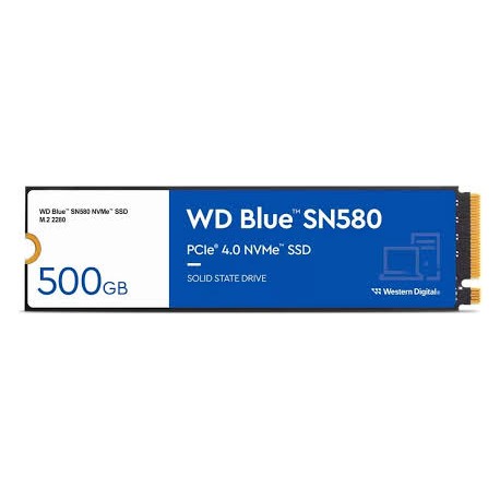 Disque dur interne SSD WD Blue SN580 M.2 2280 PCIe Gen4 x4 NVMe 500 Go (WDS500G3B0E)