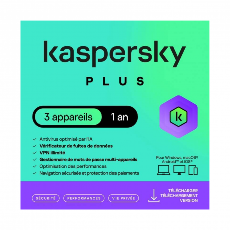 kaspersky plus - 3 postes 1 an kl10428bcfs-slimmag prix maroc