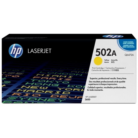 Toner HP 502A Jaune LaserJet d'origine Q6472A prix Maroc