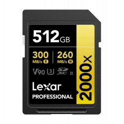 Carte SD Lexar Professional 2000x GOLD SDXC UHS-II 256 Go 300MB/s LSD2000256G-BNNNG prix Maroc