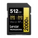 Carte SD Lexar Professional 2000x GOLD SDXC UHS-II 256 Go 300MB/s LSD2000256G-BNNNG prix Maroc