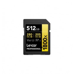 Carte mémoire Lexar Professional 1800x GOLD SDXC UHS-II 512 Go 280MB/s LSD1800512G-BNNNG prix Maroc