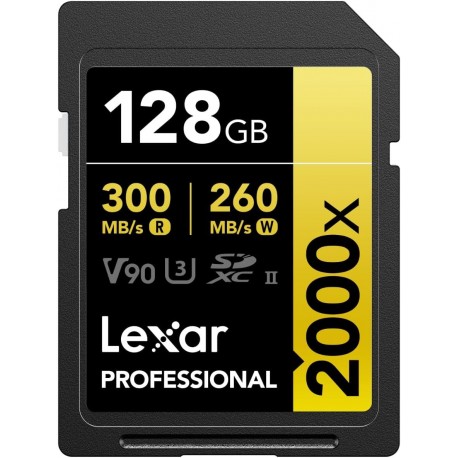 Carte Mémoire Lexar Professional 2000x GOLD SDXC UHS-II 128 Go 300MB/s LSD2000128G-BNNNG prix Maroc
