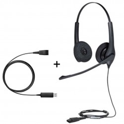 Jabra BIZ 1500 Duo micro antibruit + Adaptateur Jabra Link 230 - USB 1519-0154 + 230-09 prix Maroc