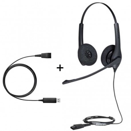 Jabra BIZ 1500 Duo micro antibruit + Adaptateur Jabra Link 230 - USB 1519-0154 + 230-09 prix Maroc