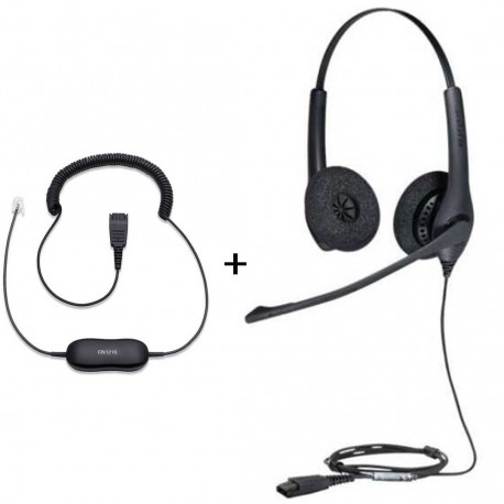 Jabra Biz 1500 Duo - Antibruit + Cordon Jabra GN 1216 1519-0154 + 88001-03 prix Maroc