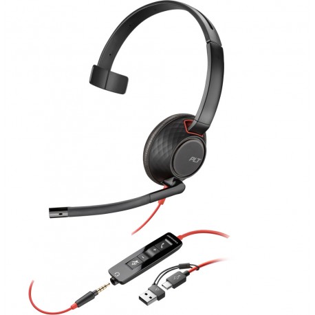POLY Blackwire 5210 Mono USB-C + prise 3,5 mm + adaptateur USB-C/A 8X230AA prix Maroc