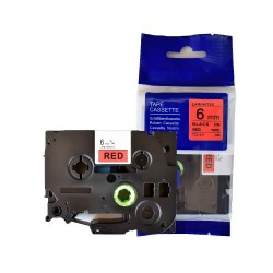 Cassette à ruban Brother TZe-411 Noir sur Rouge 6 mm x 8 m TZE411 prix Maroc