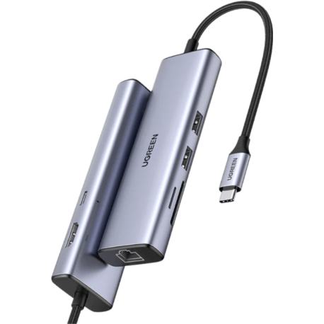 HUB Ugreen USB-C 7 en 1 Supporte Power Delivery 100W Recharge 90568 prix Maroc