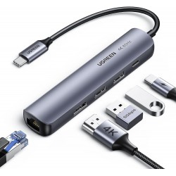 Hub USB-C Ugreen 5 en 1 Supporte 100W Recharge 10919 prix Maroc