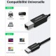 Câble Ugreen imprimante USB-C vers USB-B Mâle - 2 mètres 50446 prix Maroc