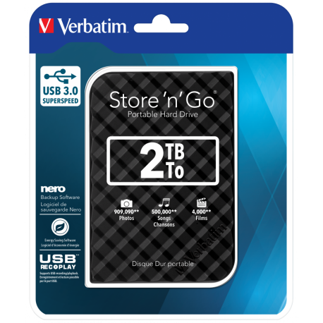 Disque dur verbatim portable usb store n Go 3.0, 2 to 53195 prix Maroc