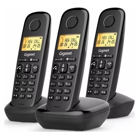 Telephone fixe GIGASET Basic 100A TRIO Repondeur Mains libres Ecran retroeclairé Repertoire 50 contacts Blocage Noir prix Maroc