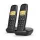 Téléphone fixe sans fil Gigaset BASIC 100 DECT Duo avec mains-libres, blocage d’appels (C501)