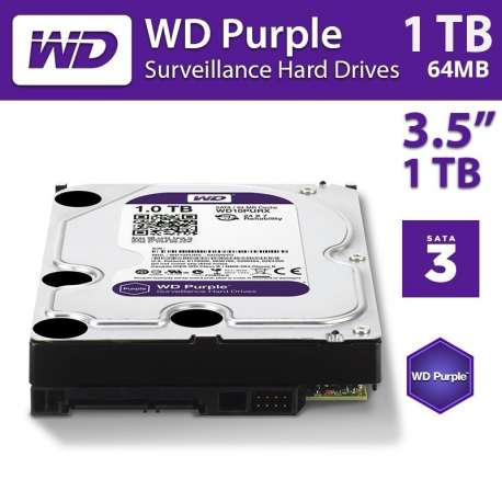 WD Purple  HDD 3,5" 1 To 64 Mo Serial ATA 6Gb/s 
