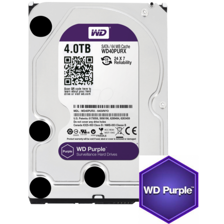 Disque dur 4 To WD Purple Videosurveillance SATA 6Gb/s (WD40PURX) - Tabtel