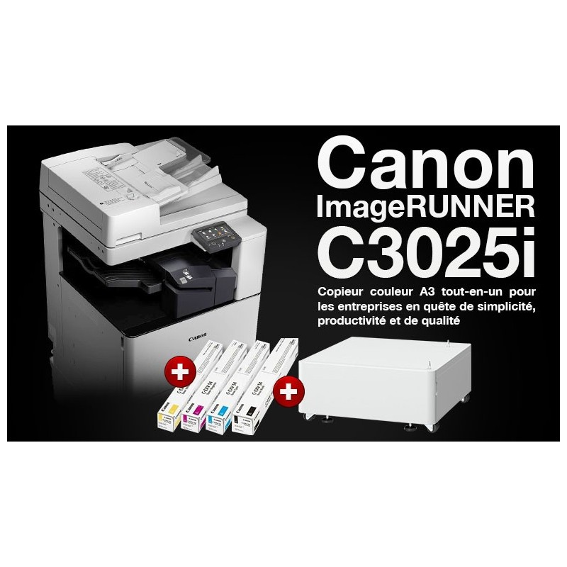 CANON Copieur Multifonction – imageRUNNER C3025 – Laser – Couleur – 25 ppm  – A3 – Écran tactile intuitif – Garantie 6 Mois – SNTIC