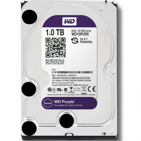 DISQUE DUR INTERNE WESTERN DIGITAL 3.5” SURVEILLANCE 1TO, PURPLE 