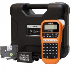 Imprimante pour Etiquettes professionnelle portable Brother PT-E110VP - AZERTY avec mallette et adaptateur secteur 12M