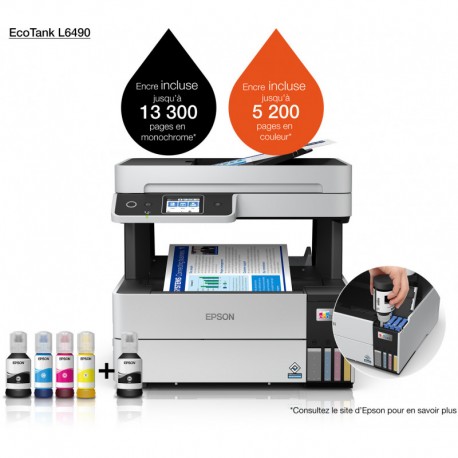 imprimante epson ecotank l6490 multifonction c11cj88404 Maroc