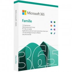 Microsoft 365 Famille Français - abonnement 1 an pour 8 personnes (6GQ-01574)