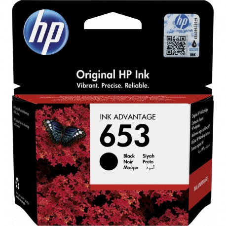 hp 653 noir - cartouche d encre hp d origine ink advantage 3ym75ae